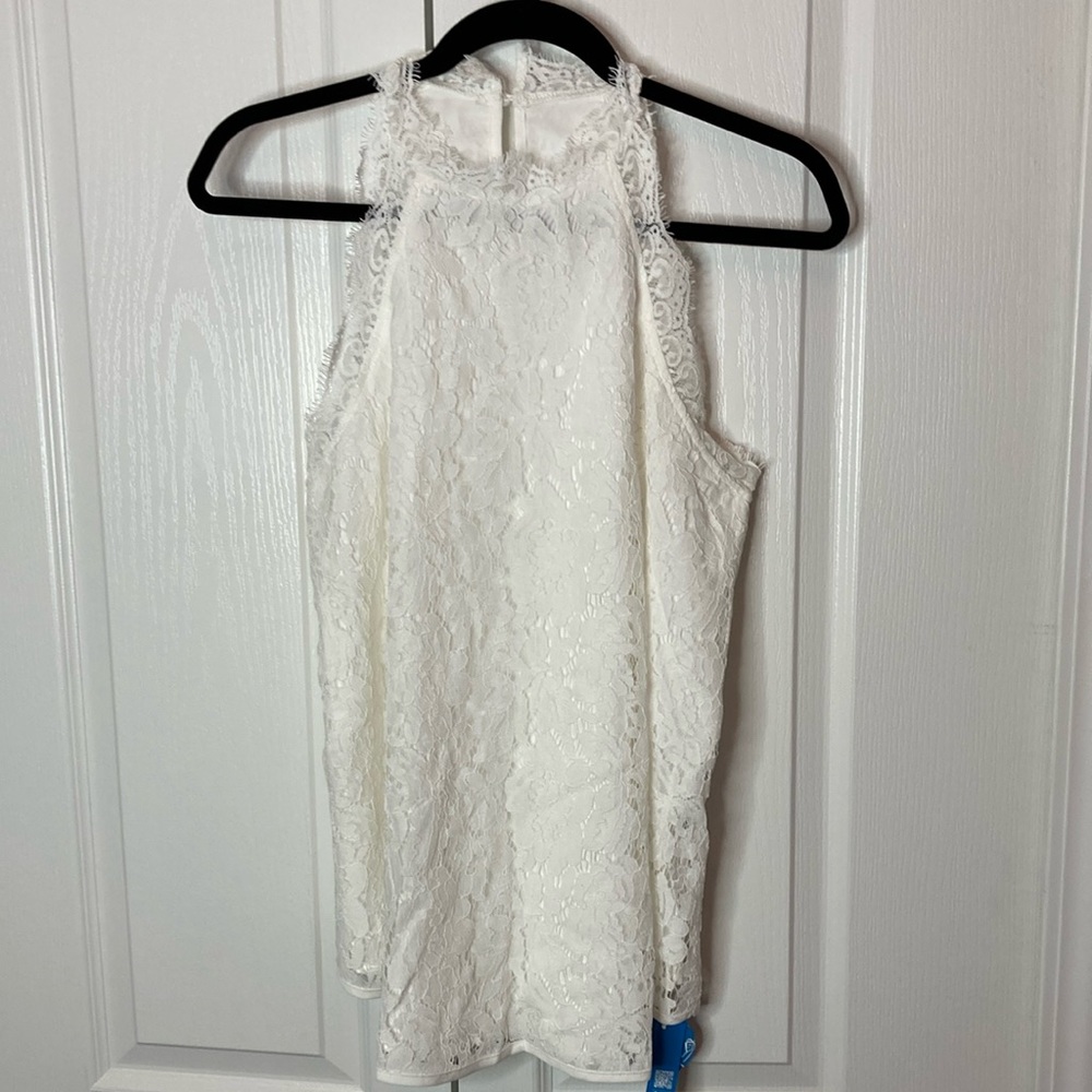NWT Cupshe Tamia Mock Neck Floral Lace Top